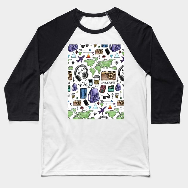 Travel Baseball T-Shirt by hxrtsy